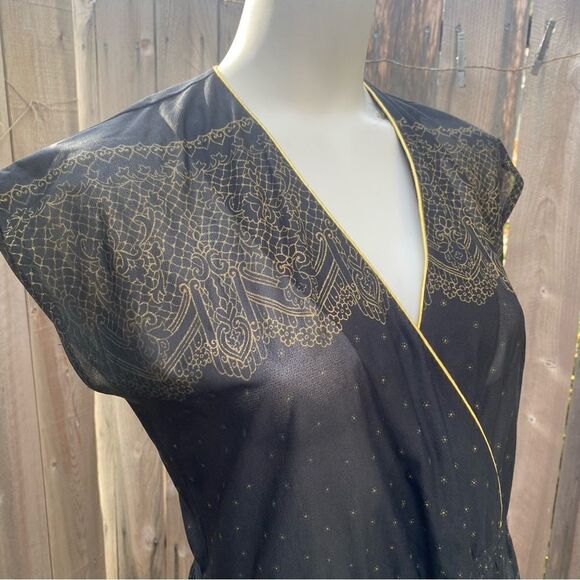 Vintage black and gold see through dress - Picture 6 of 13